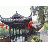 防腐木長(zhǎng)廊，風(fēng)雨連廊，園林廊架，產(chǎn)品規(guī)格多樣，可來(lái)圖定制
